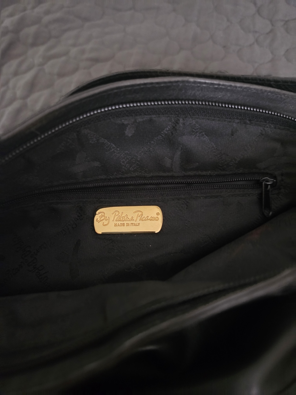 Paloma Picasso Black Leather Crossbody with Gold X Hardware - Picture 3 of 5